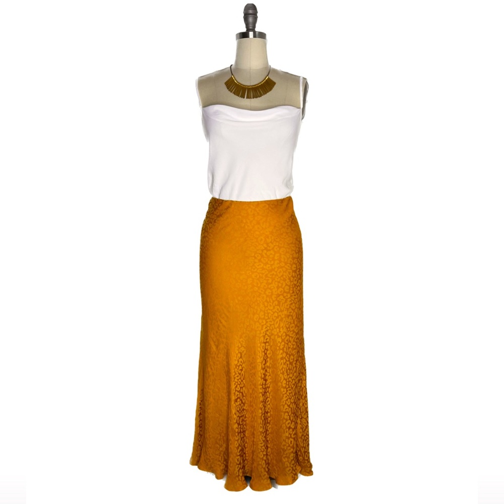 Banana Republic Satin Leopard Print Skirt.